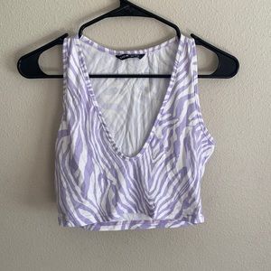 White and purple zebra print
